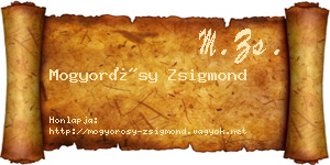 Mogyorósy Zsigmond névjegykártya