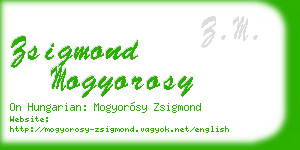 zsigmond mogyorosy business card